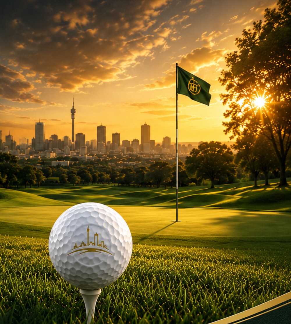 Sunset over a Johannesburg fairway
